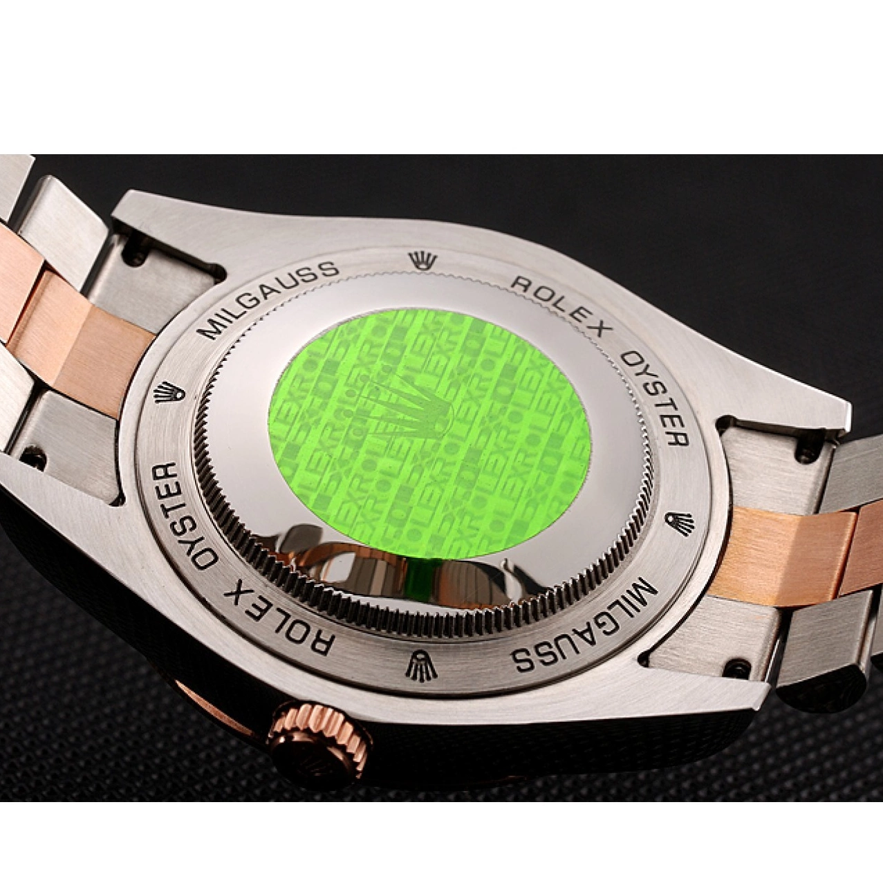 MiroTime 0817 Swiss Rolex Day-Date Diamonds Bezel White Dial Rose Gold And Staineless Steel Bracelet 1454108